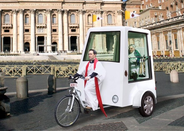 Pedal-powered-Popemobile-1